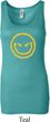 Ladies Halloween Tanktop Evil Smiley Face Longer Length Tank Top