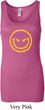 Ladies Halloween Tanktop Evil Smiley Face Longer Length Tank Top