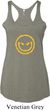 Ladies Halloween Tanktop Evil Smiley Face Tri Blend Racerback Tank Top