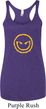 Ladies Halloween Tanktop Evil Smiley Face Tri Blend Racerback Tank Top
