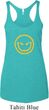 Ladies Halloween Tanktop Evil Smiley Face Tri Blend Racerback Tank Top