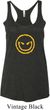 Ladies Halloween Tanktop Evil Smiley Face Tri Blend Racerback Tank Top