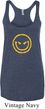 Ladies Halloween Tanktop Evil Smiley Face Tri Blend Racerback Tank Top