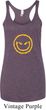 Ladies Halloween Tanktop Evil Smiley Face Tri Blend Racerback Tank Top