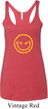 Ladies Halloween Tanktop Evil Smiley Face Tri Blend Racerback Tank Top