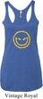 Ladies Halloween Tanktop Evil Smiley Face Tri Blend Racerback Tank Top