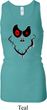 Ladies Halloween Tanktop Ghost Face Longer Length Racerback Tank Top