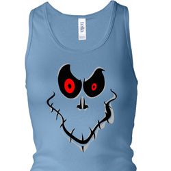 Ladies Halloween Tanktop Ghost Face Longer Length Racerback Tank Top Ladies Halloween Tanktop Ghost Face Longer Length Racerback Tank Top