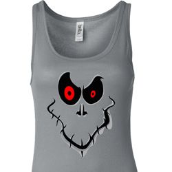 Ladies Halloween Tanktop Ghost Face Longer Length Tank Top Ladies Halloween Tanktop Ghost Face Longer Length Tank Top