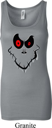 Ladies Halloween Tanktop Ghost Face Longer Length Tank Top
