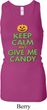 Ladies Halloween Tanktop Give Me Candy Longer Length Racerback Tank