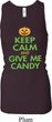 Ladies Halloween Tanktop Give Me Candy Longer Length Racerback Tank