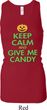 Ladies Halloween Tanktop Give Me Candy Longer Length Racerback Tank