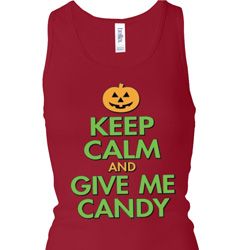 Ladies Halloween Tanktop Give Me Candy Longer Length Racerback Tank