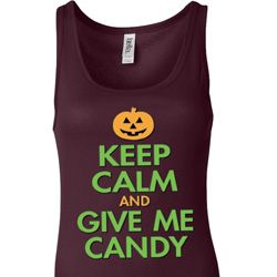Ladies Halloween Tanktop Give Me Candy Longer Length Tank Top