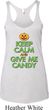 Ladies Halloween Tanktop Give Me Candy Tri Blend Racerback Tank Top