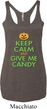 Ladies Halloween Tanktop Give Me Candy Tri Blend Racerback Tank Top