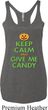 Ladies Halloween Tanktop Give Me Candy Tri Blend Racerback Tank Top