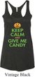 Ladies Halloween Tanktop Give Me Candy Tri Blend Racerback Tank Top
