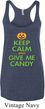 Ladies Halloween Tanktop Give Me Candy Tri Blend Racerback Tank Top