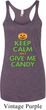 Ladies Halloween Tanktop Give Me Candy Tri Blend Racerback Tank Top