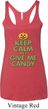 Ladies Halloween Tanktop Give Me Candy Tri Blend Racerback Tank Top