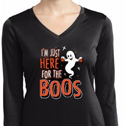 Ladies Halloween Tee I'm Here for the Boos Dry Wicking Long Sleeve Ladies Halloween Tee I'm Here for the Boos Dry Wicking Long Sleeve