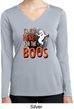 Ladies Halloween Tee I'm Here for the Boos Dry Wicking Long Sleeve