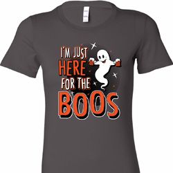 Ladies Halloween Tee I'm Here for the Boos Longer Length Shirt Ladies Halloween Tee I'm Here for the Boos Longer Length Shirt