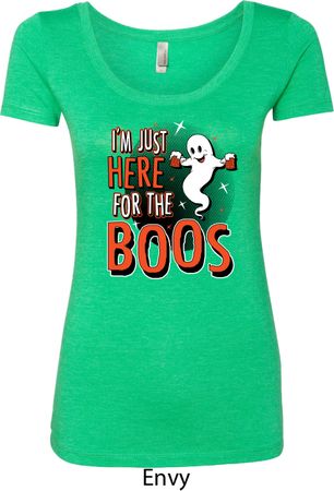 Ladies Halloween Tee I'm Here for the Boos Scoop Neck