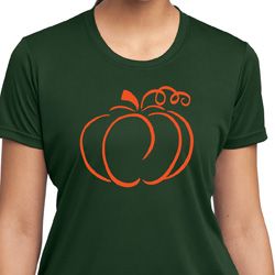 Ladies Halloween Tee Pumpkin Sketch Dry Wicking T-shirt