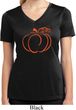 Ladies Halloween Tee Pumpkin Sketch Dry Wicking V-neck