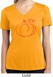 Ladies Halloween Tee Pumpkin Sketch Dry Wicking V-neck
