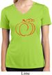 Ladies Halloween Tee Pumpkin Sketch Dry Wicking V-neck