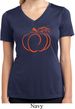 Ladies Halloween Tee Pumpkin Sketch Dry Wicking V-neck