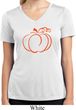 Ladies Halloween Tee Pumpkin Sketch Dry Wicking V-neck