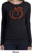 Ladies Halloween Tee Pumpkin Sketch Long Sleeve