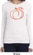 Ladies Halloween Tee Pumpkin Sketch Long Sleeve