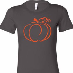 Ladies Halloween Tee Pumpkin Sketch Longer Length Shirt