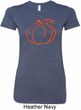 Ladies Halloween Tee Pumpkin Sketch Longer Length Shirt
