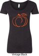 Ladies Halloween Tee Pumpkin Sketch Scoop Neck