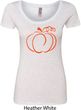 Ladies Halloween Tee Pumpkin Sketch Scoop Neck