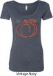 Ladies Halloween Tee Pumpkin Sketch Scoop Neck