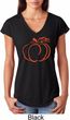Ladies Halloween Tee Pumpkin Sketch Tri Blend V-neck