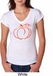 Ladies Halloween Tee Pumpkin Sketch Tri Blend V-neck