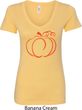 Ladies Halloween Tee Pumpkin Sketch V-Neck