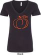 Ladies Halloween Tee Pumpkin Sketch V-Neck