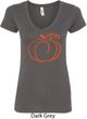 Ladies Halloween Tee Pumpkin Sketch V-Neck