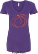 Ladies Halloween Tee Pumpkin Sketch V-Neck