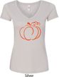 Ladies Halloween Tee Pumpkin Sketch V-Neck